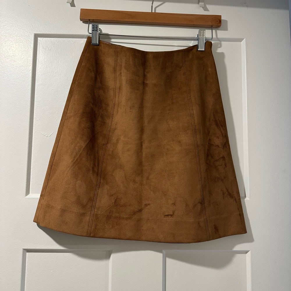 Babaton Brown Suede Skirt (Aritzia)